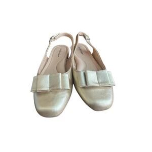 Comfortview Shoes Womens Size 9 Sandals Nikki Bow Sling Back gold.